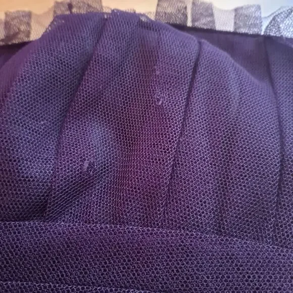 Vera Wang Maids Tulle Bubble Hem Strapless Back Zip Plum Color Dress - Picture 10 of 10